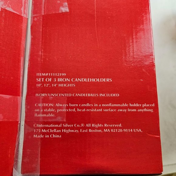 International Silver 3 Candleholders Iron Round Cream Unscented Candles New - Picture 10 of 11